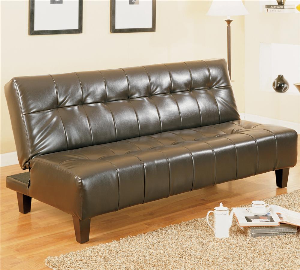 Crown Mark Futons & Daybeds Adjustable Sofa with Exposed Tapered Wood